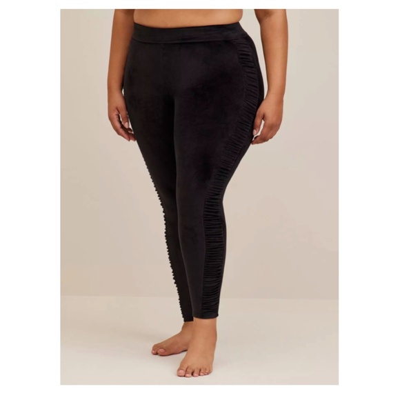 TORRID Full Length Signature Waist Ruched Velour Side Legging Size 3X - Picture 1 of 13